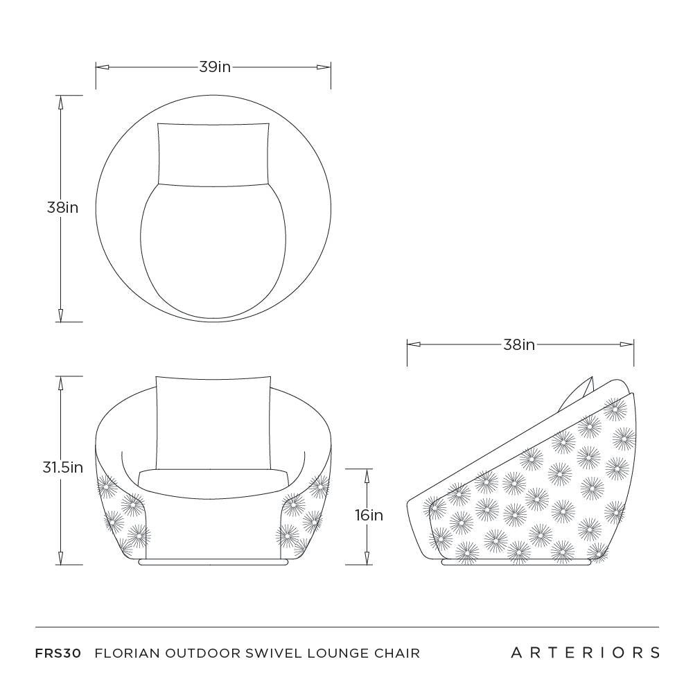 Arteriors - FRS30 - Outdoor Swivel Lounge Chair - Florian - Pearl/Tan