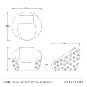 Arteriors - FRS30 - Outdoor Swivel Lounge Chair - Florian - Pearl/Tan