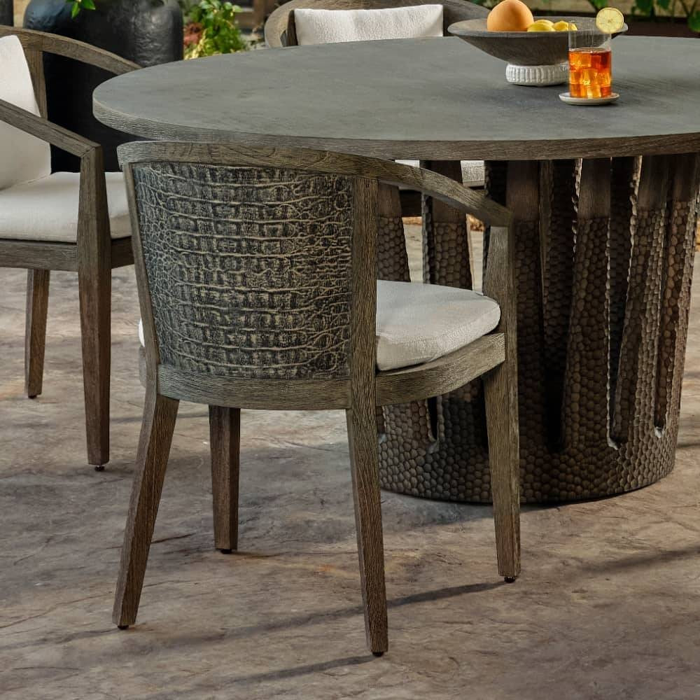 Arteriors - FRS31 - Outdoor Dining Chair - Sobek - Pearl/Kona