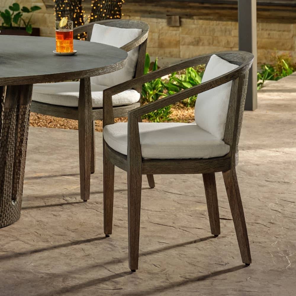 Arteriors - FRS31 - Outdoor Dining Chair - Sobek - Pearl/Kona