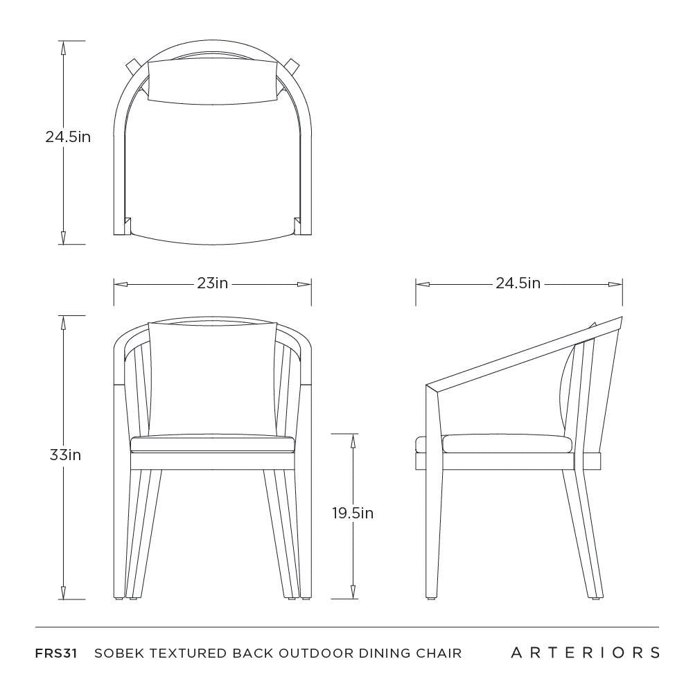 Arteriors - FRS31 - Outdoor Dining Chair - Sobek - Pearl/Kona