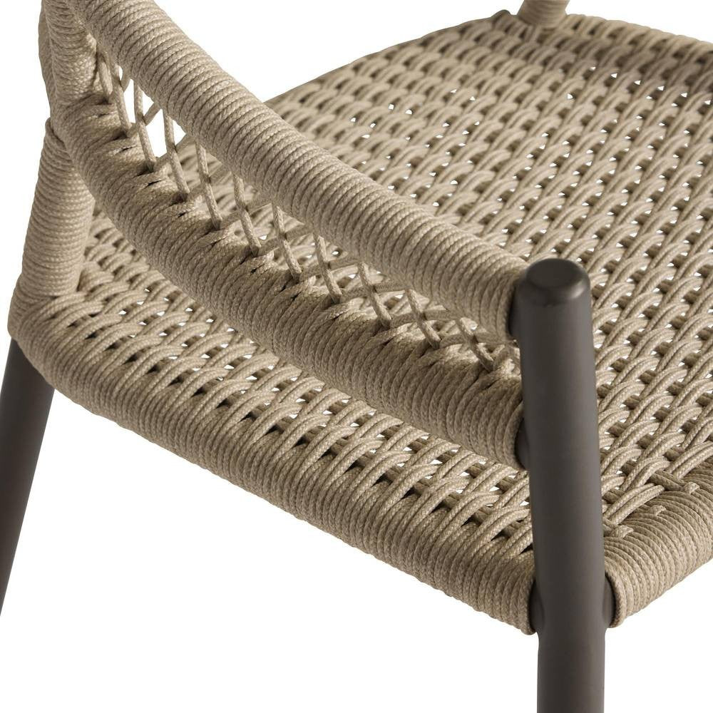 Arteriors - FRS33 - Outdoor Dining Chair - Aurelie - Buff/Blackened Bronze