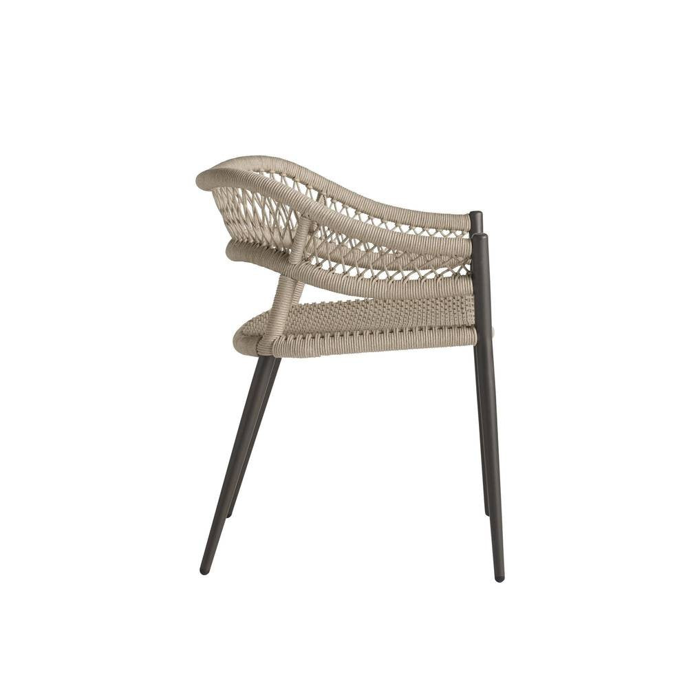 Arteriors - FRS33 - Outdoor Dining Chair - Aurelie - Buff/Blackened Bronze