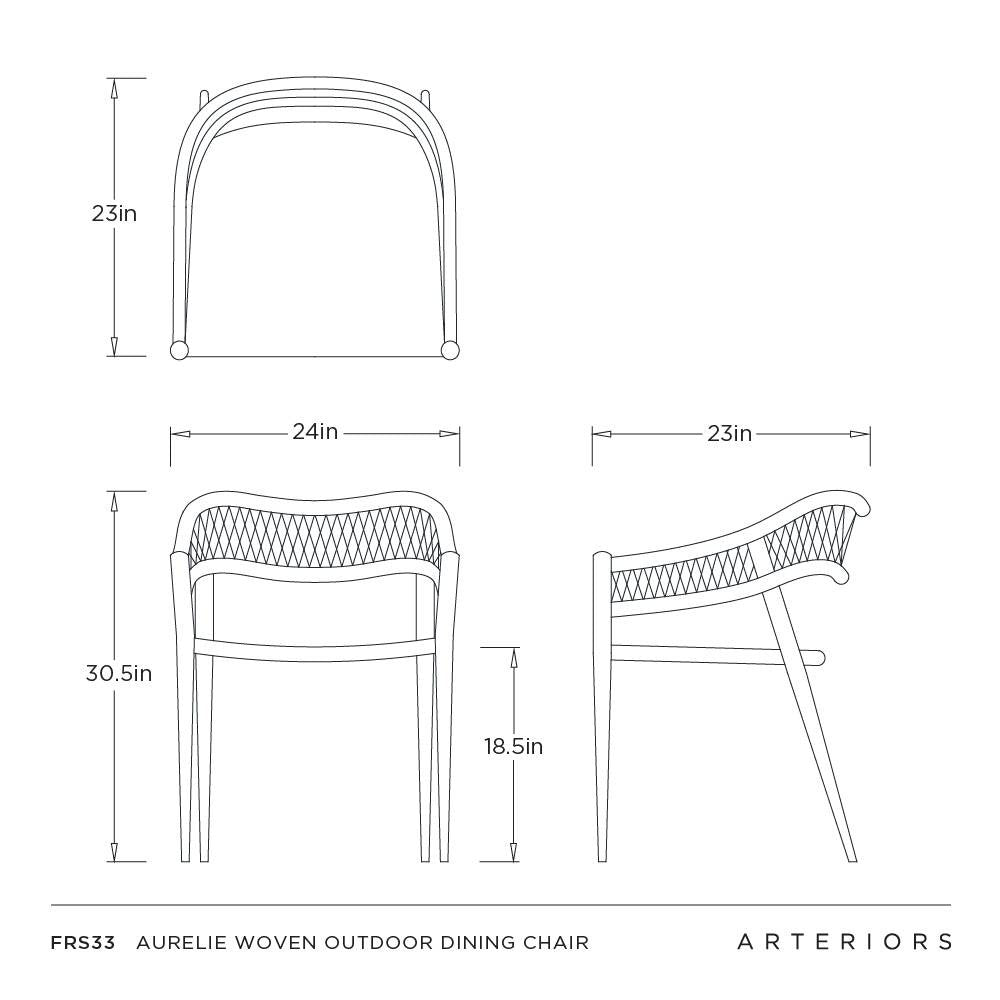 Arteriors - FRS33 - Outdoor Dining Chair - Aurelie - Buff/Blackened Bronze