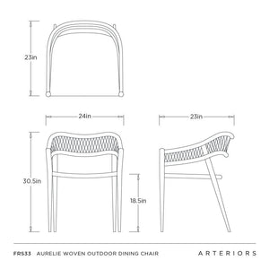 Arteriors - FRS33 - Outdoor Dining Chair - Aurelie - Buff/Blackened Bronze