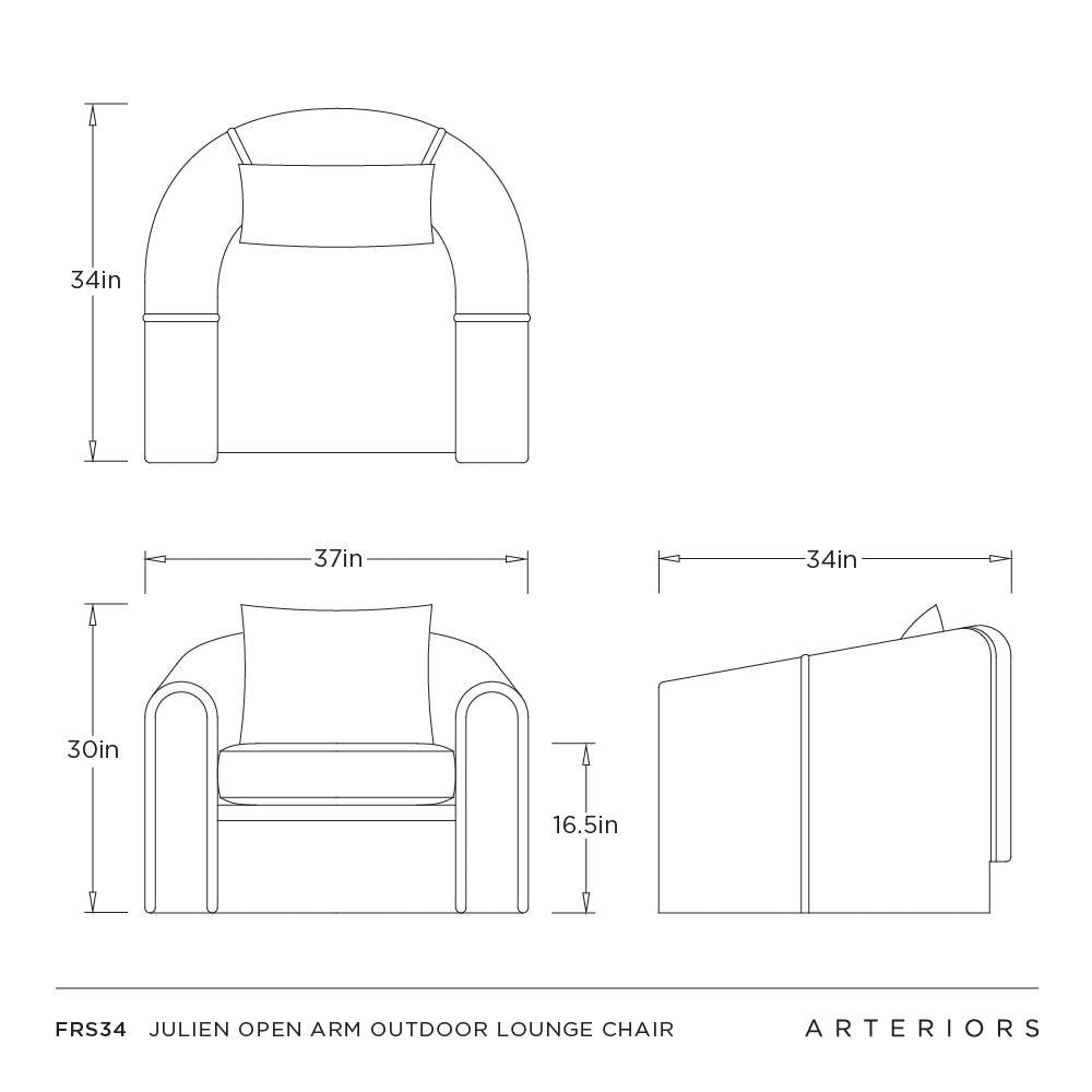 Arteriors - FRS34 - Outdoor Lounge Chair - Julien - Pearl/Tan