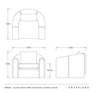 Arteriors - FRS34 - Outdoor Lounge Chair - Julien - Pearl/Tan