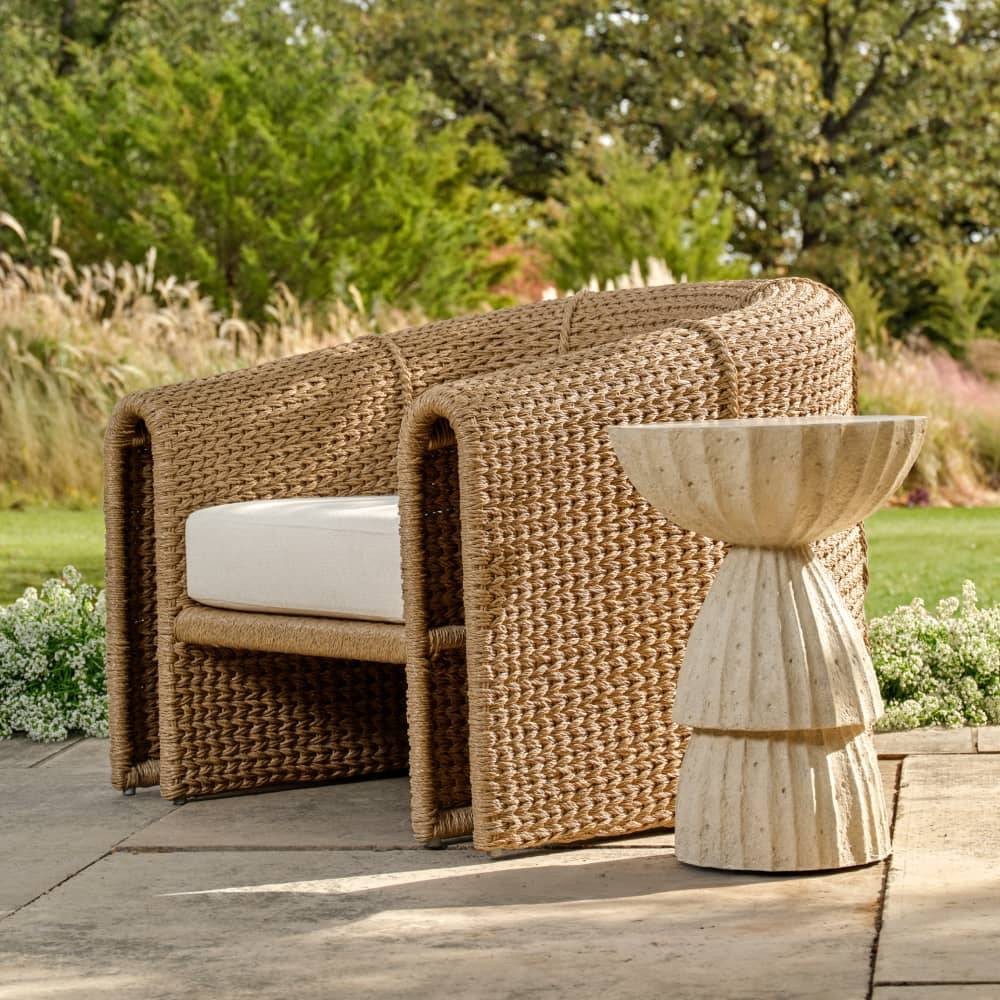 Arteriors - FRS34 - Outdoor Lounge Chair - Julien - Pearl/Tan