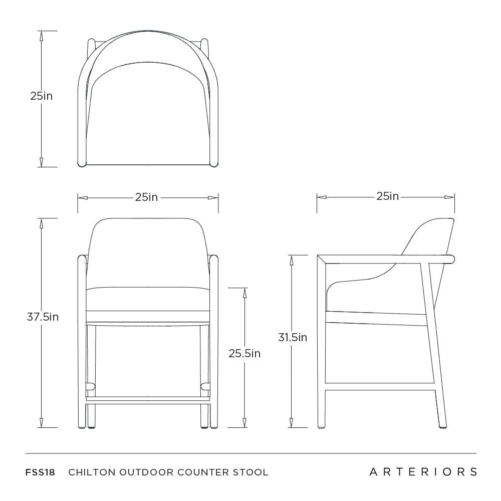 Arteriors - FSS18 - Outdoor Counter Stool - Chilton - Pearl/Dark Gray Wash