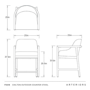 Arteriors - FSS18 - Outdoor Counter Stool - Chilton - Pearl/Dark Gray Wash
