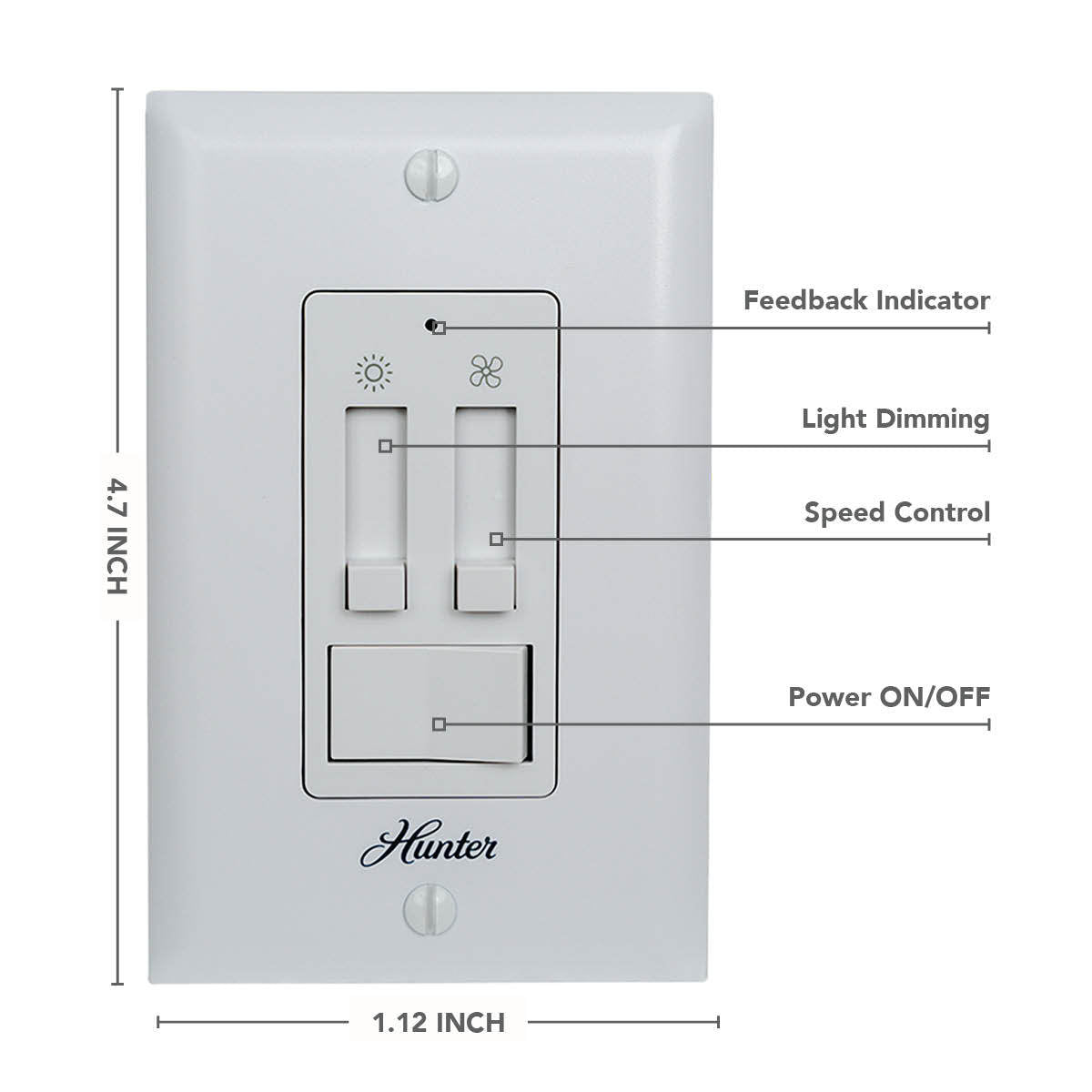 Hunter - 99816 - Wall Control - Fresh White