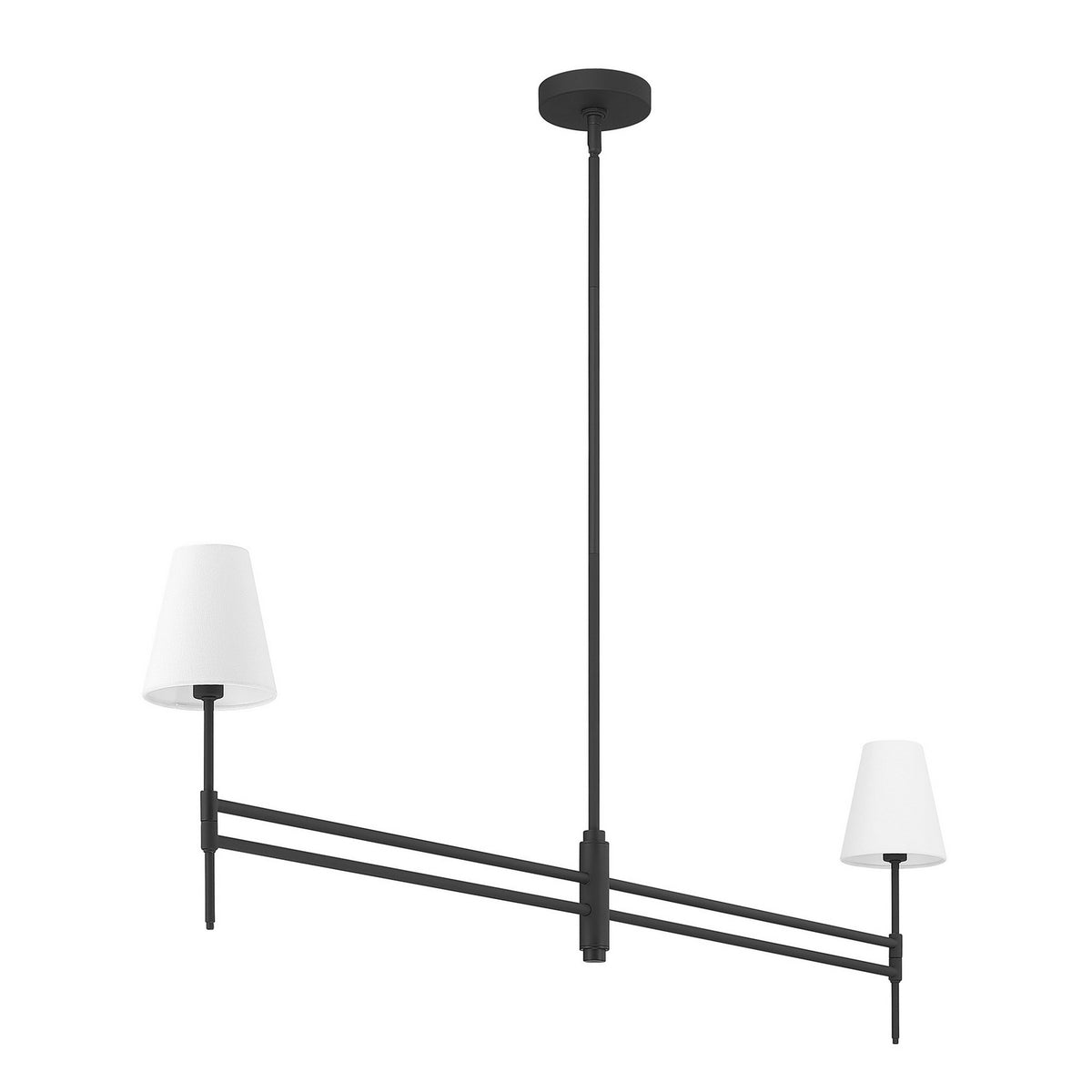 Hunter - 13252 - Two Light Chandelier - Camelia Stem - Matte Black