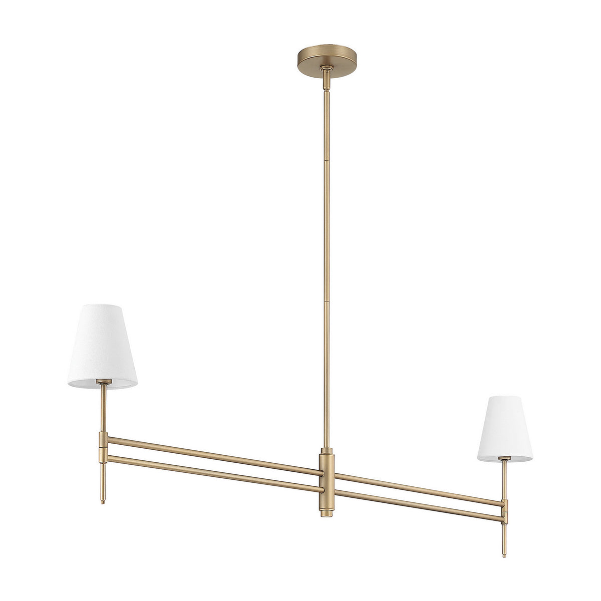Hunter - 13252 - Two Light Chandelier - Camelia Stem - Matte Black