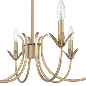 Hunter - 13261 - Six Light Chandelier - Junie Bud - Luxe Gold