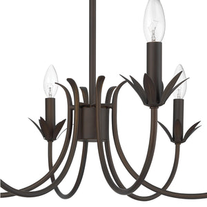 Hunter - 13261 - Six Light Chandelier - Junie Bud - Luxe Gold
