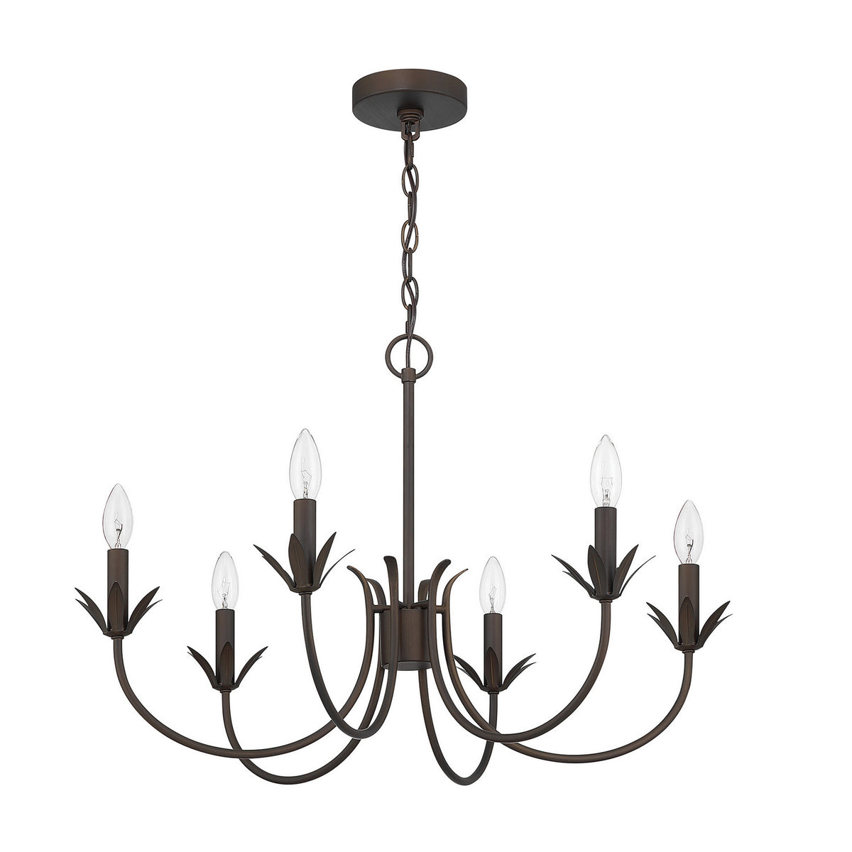 Hunter - 13261 - Six Light Chandelier - Junie Bud - Luxe Gold