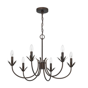Hunter - 13261 - Six Light Chandelier - Junie Bud - Luxe Gold