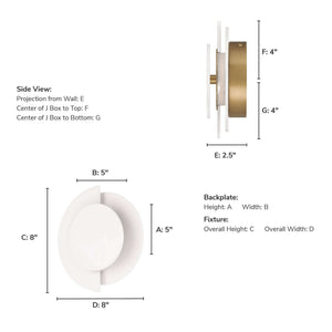 Hunter - 13263 - LED Wall Sconce - Opaline Crest - Cast Alabaster