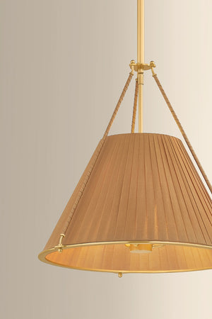 Hudson Valley - 1143-AGB - Three Light Pendant - Sunside - Aged Brass