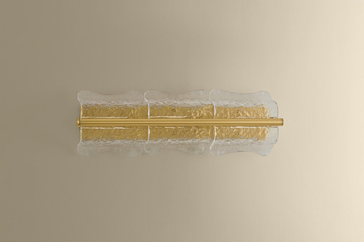 Hudson Valley - 1373-AGB - Three Light Wall Sconce - Fosterdale - Aged Brass