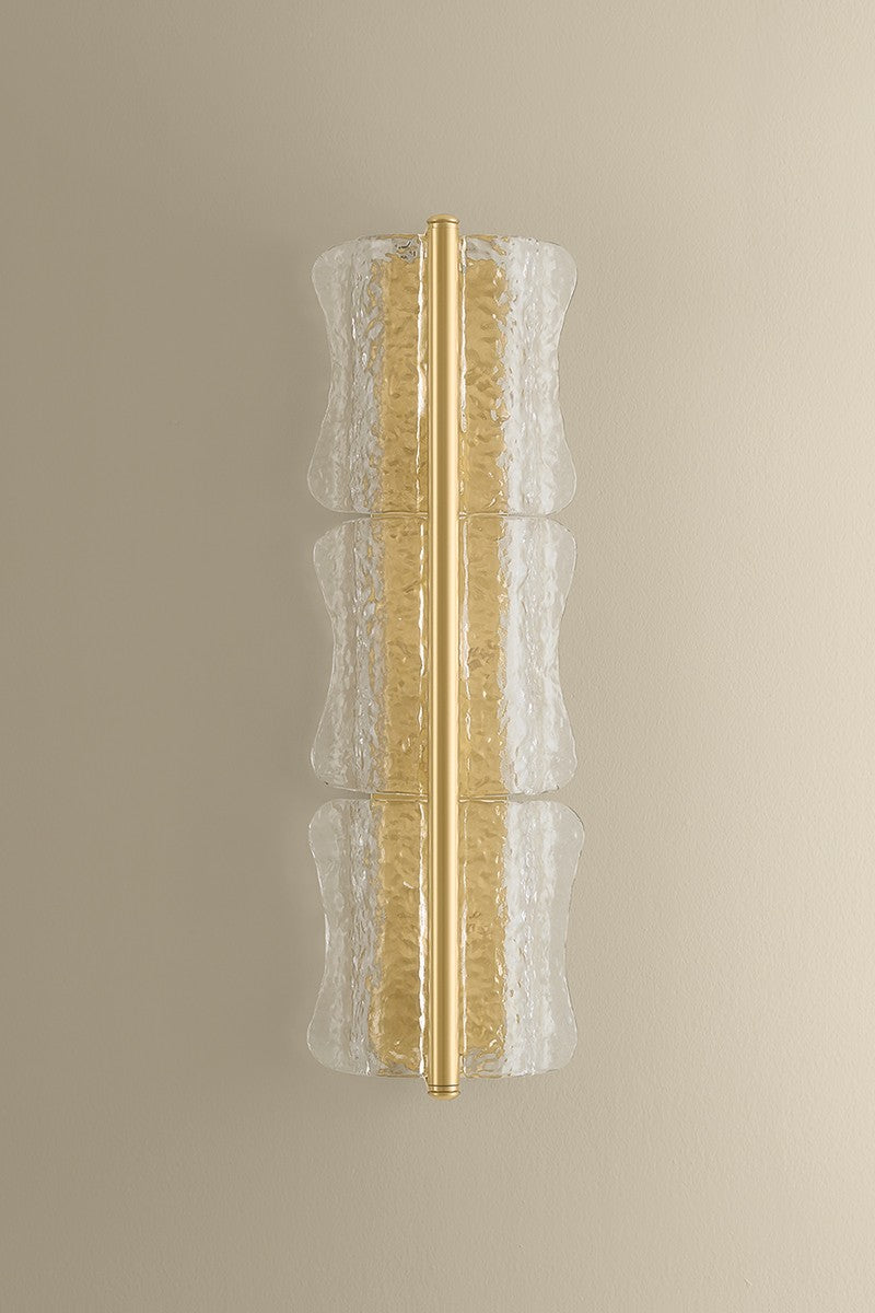 Hudson Valley - 1373-AGB - Three Light Wall Sconce - Fosterdale - Aged Brass