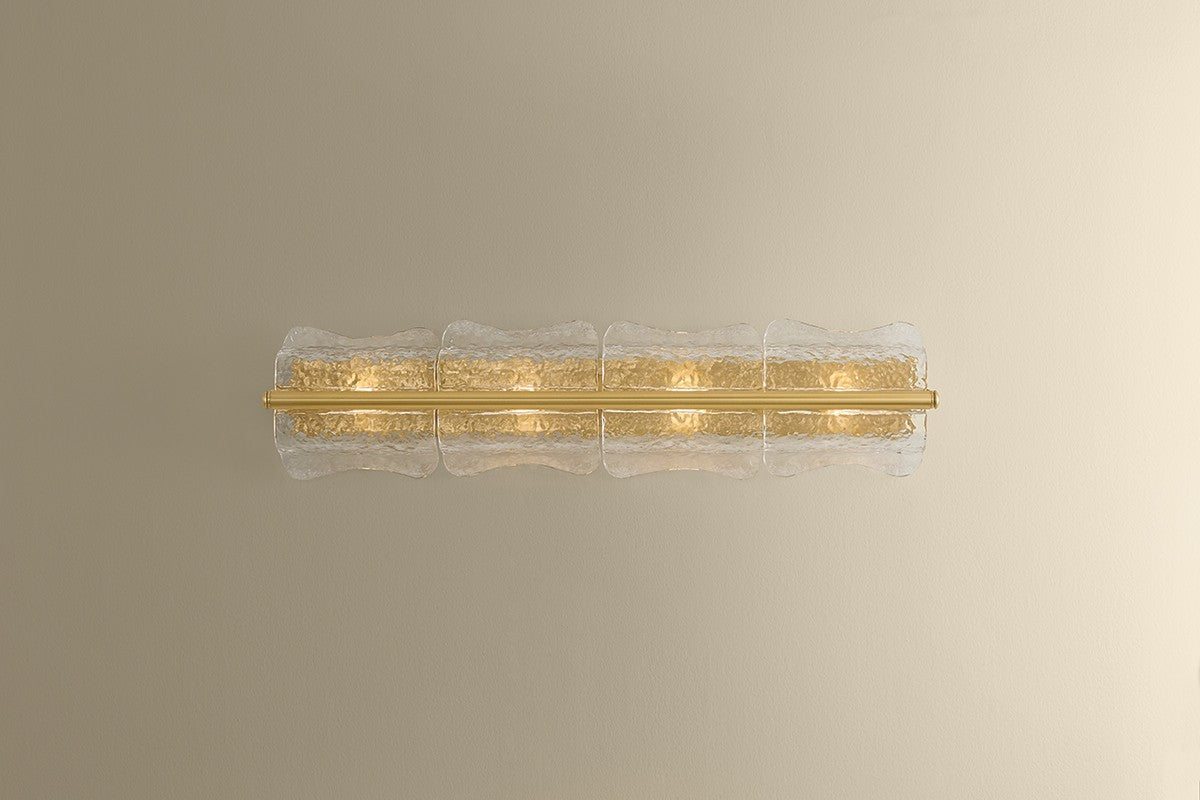 Hudson Valley - 1374-AGB - Four Light Wall Sconce - Fosterdale - Aged Brass