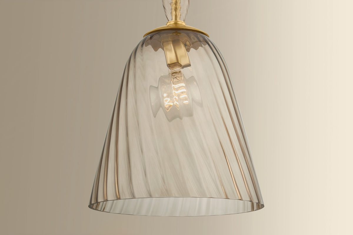 Hudson Valley - 2413-AGB - One Light Pendant - Bleecker - Aged Brass