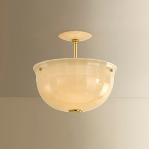 Hudson Valley - 3115-AGB - One Light Semi Flush Mount - Nevins - Aged Brass
