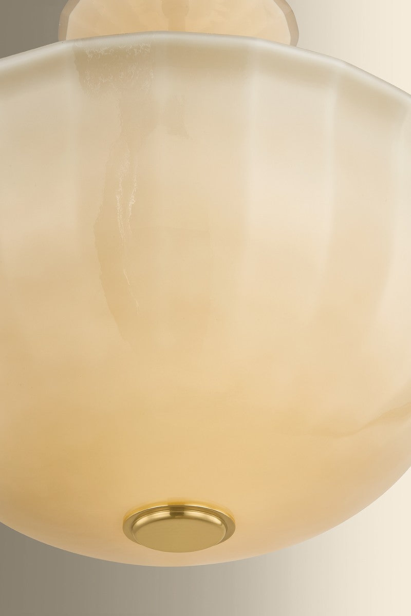 Hudson Valley - 3115-AGB - One Light Semi Flush Mount - Nevins - Aged Brass