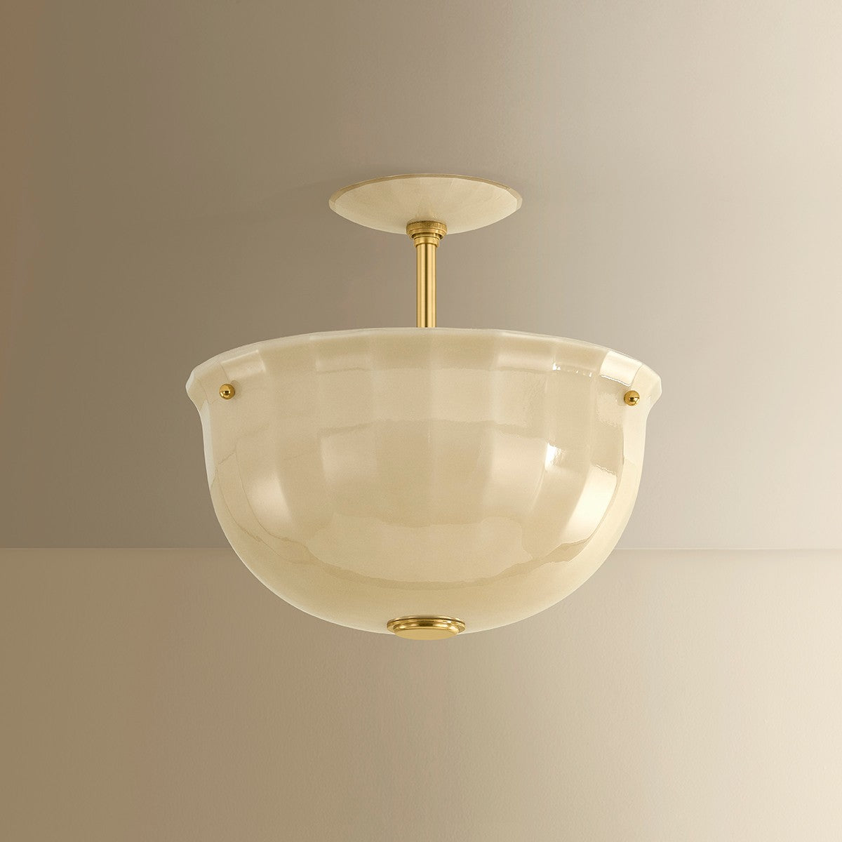 Hudson Valley - 3115-AGB - One Light Semi Flush Mount - Nevins - Aged Brass