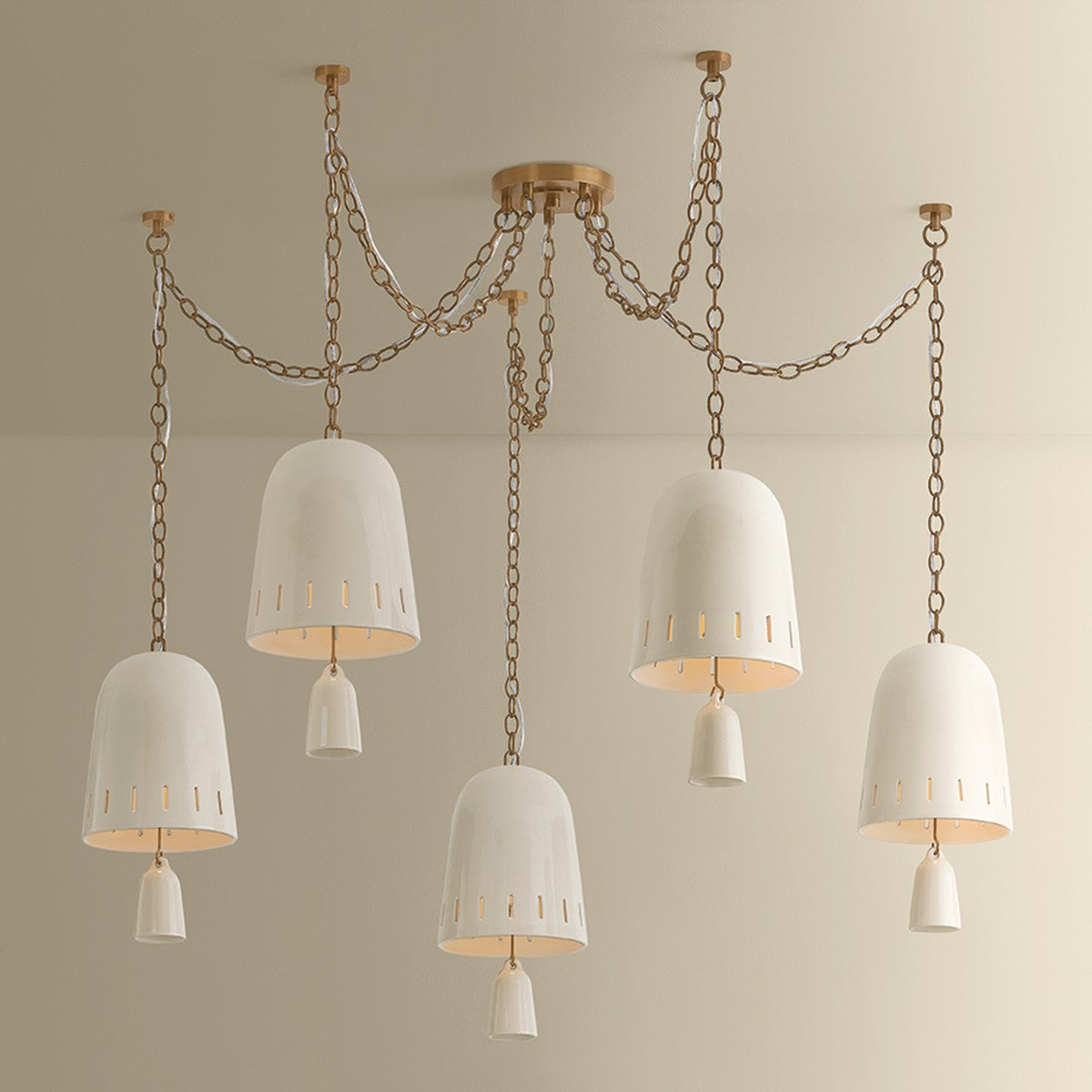 Hudson Valley - 3650-PBR/CIC - Five Light Chandelier - Omi - Patina Brass