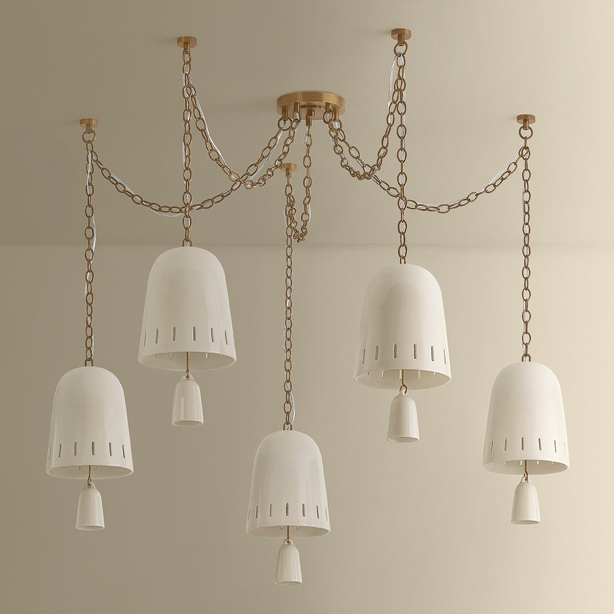 Hudson Valley - 3650-PBR/CIC - Five Light Chandelier - Omi - Patina Brass
