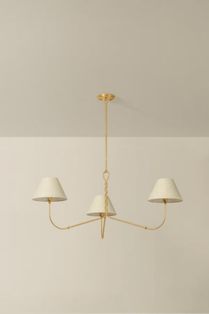Hudson Valley - 4548-VGL - Three Light Chandelier - Dekalb - Vintage Gold Leaf