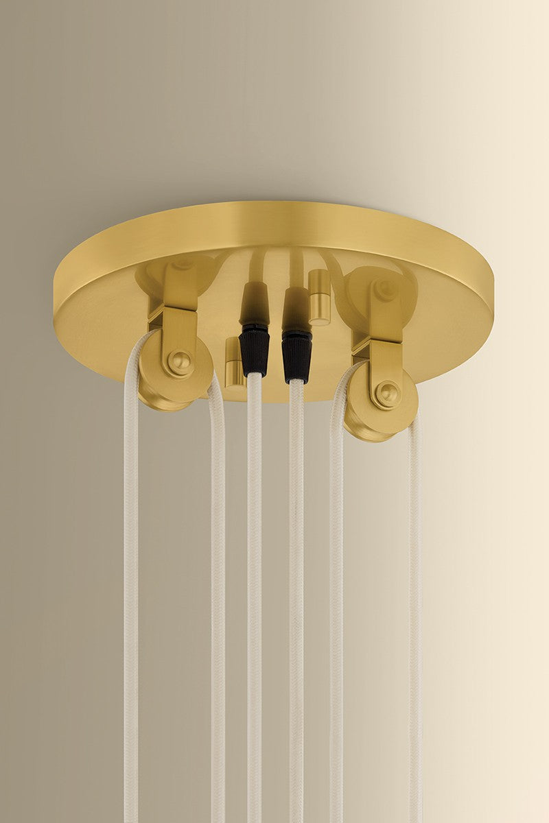 Hudson Valley - 4751-AGB/SWH - LED Pendant - Emmons - Aged Brass