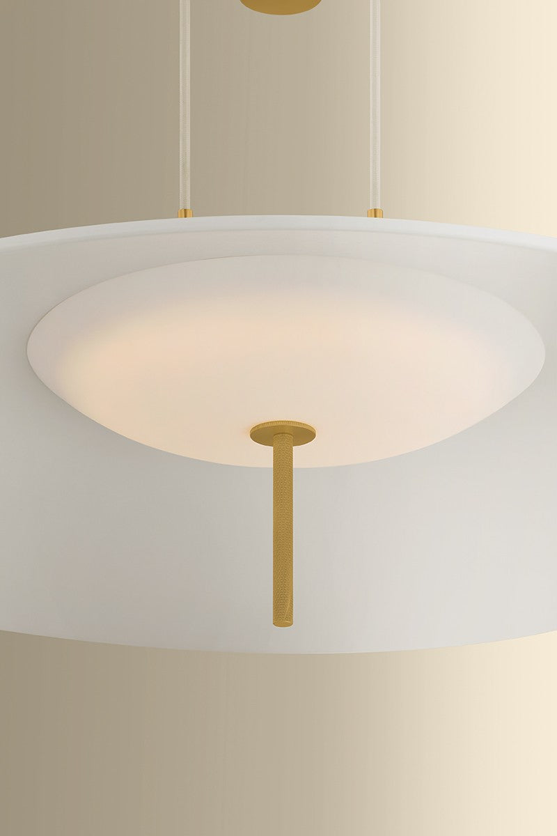 Hudson Valley - 4751-AGB/SWH - LED Pendant - Emmons - Aged Brass