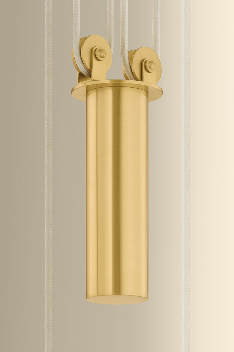 Hudson Valley - 4751-AGB/SWH - LED Pendant - Emmons - Aged Brass