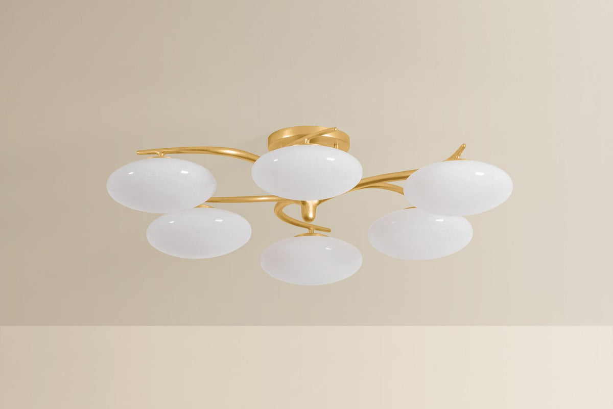 Hudson Valley - 5006-VGL - LED Semi Flush Mount - Bayberry - Vintage Gold Leaf