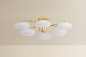 Hudson Valley - 5006-VGL - LED Semi Flush Mount - Bayberry - Vintage Gold Leaf