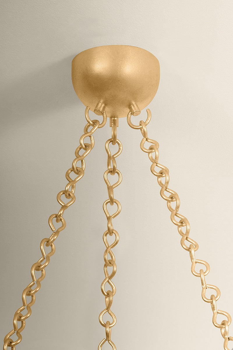 Hudson Valley - 6208-VGL - Eight Light Chandelier - Hayworth - Vintage Gold Leaf