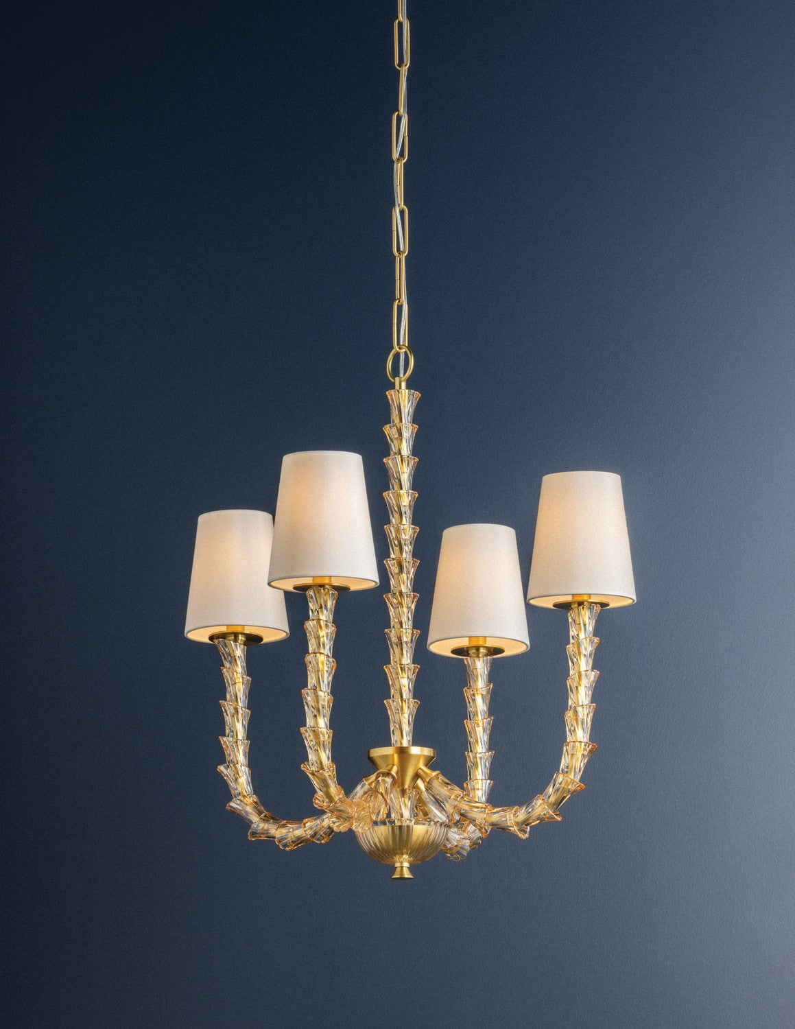 Hudson Valley - 6844-AGB - Four Light Chandelier - Calumet - Aged Brass