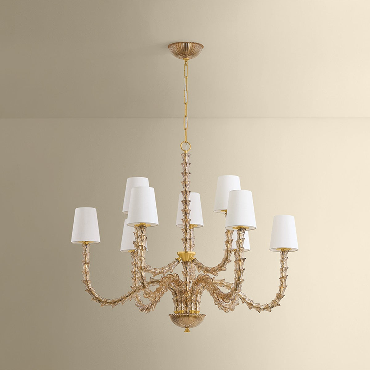 Hudson Valley - 6849-AGB - Nine Light Chandelier - Calumet - Aged Brass