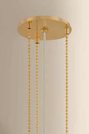 Hudson Valley - 8528-AGB - Three Light Pendant - Valeria - Aged Brass