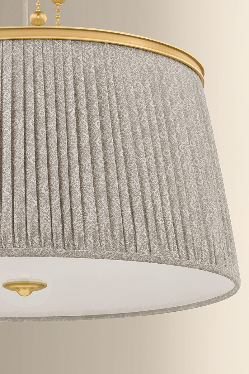 Hudson Valley - 8528-AGB - Three Light Pendant - Valeria - Aged Brass