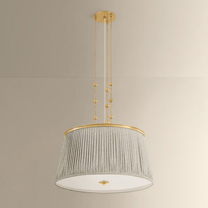 Hudson Valley - 8528-AGB - Three Light Pendant - Valeria - Aged Brass