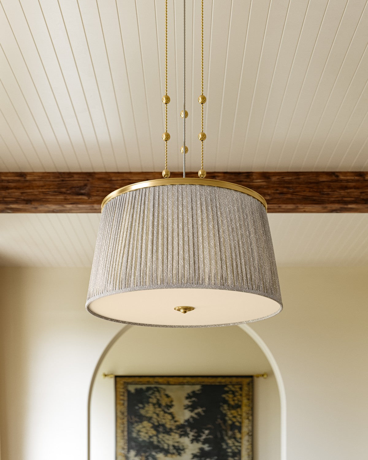 Hudson Valley - 8528-AGB - Three Light Pendant - Valeria - Aged Brass