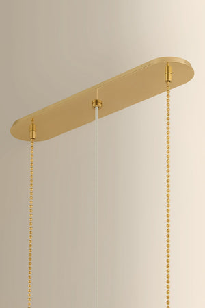 Hudson Valley - 8549-AGB - Three Light Linear - Valeria - Aged Brass