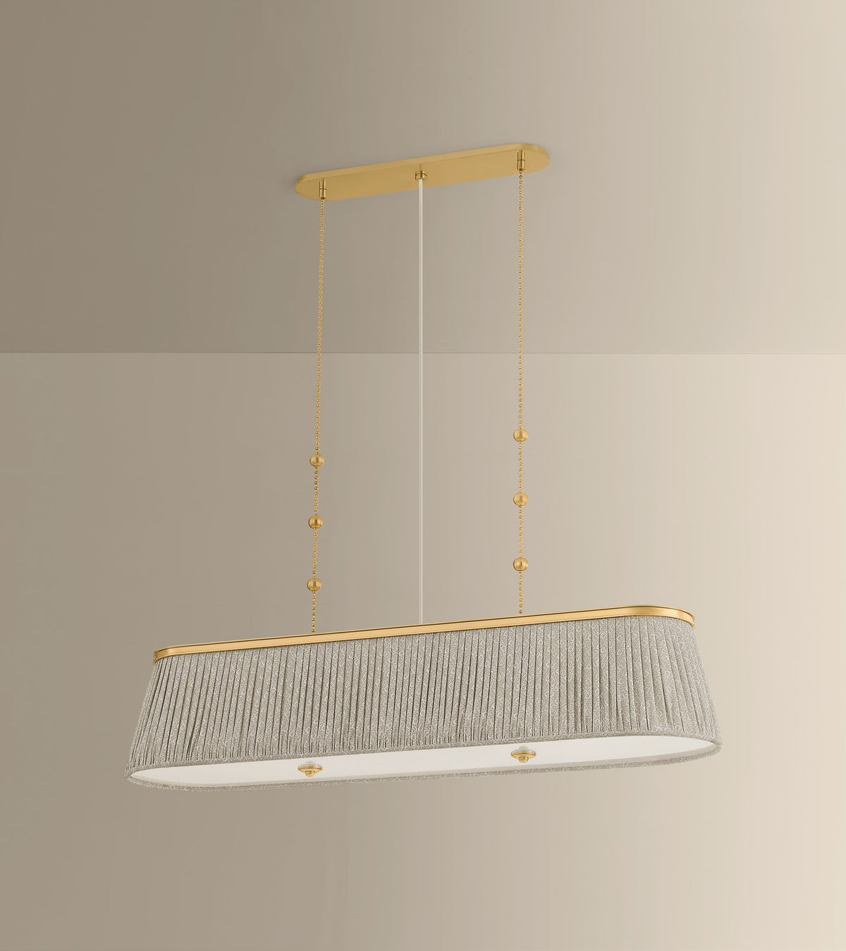 Hudson Valley - 8549-AGB - Three Light Linear - Valeria - Aged Brass