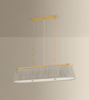 Hudson Valley - 8549-AGB - Three Light Linear - Valeria - Aged Brass