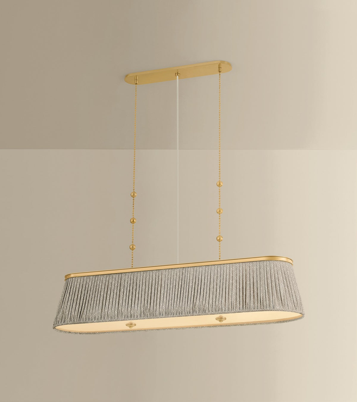 Hudson Valley - 8549-AGB - Three Light Linear - Valeria - Aged Brass