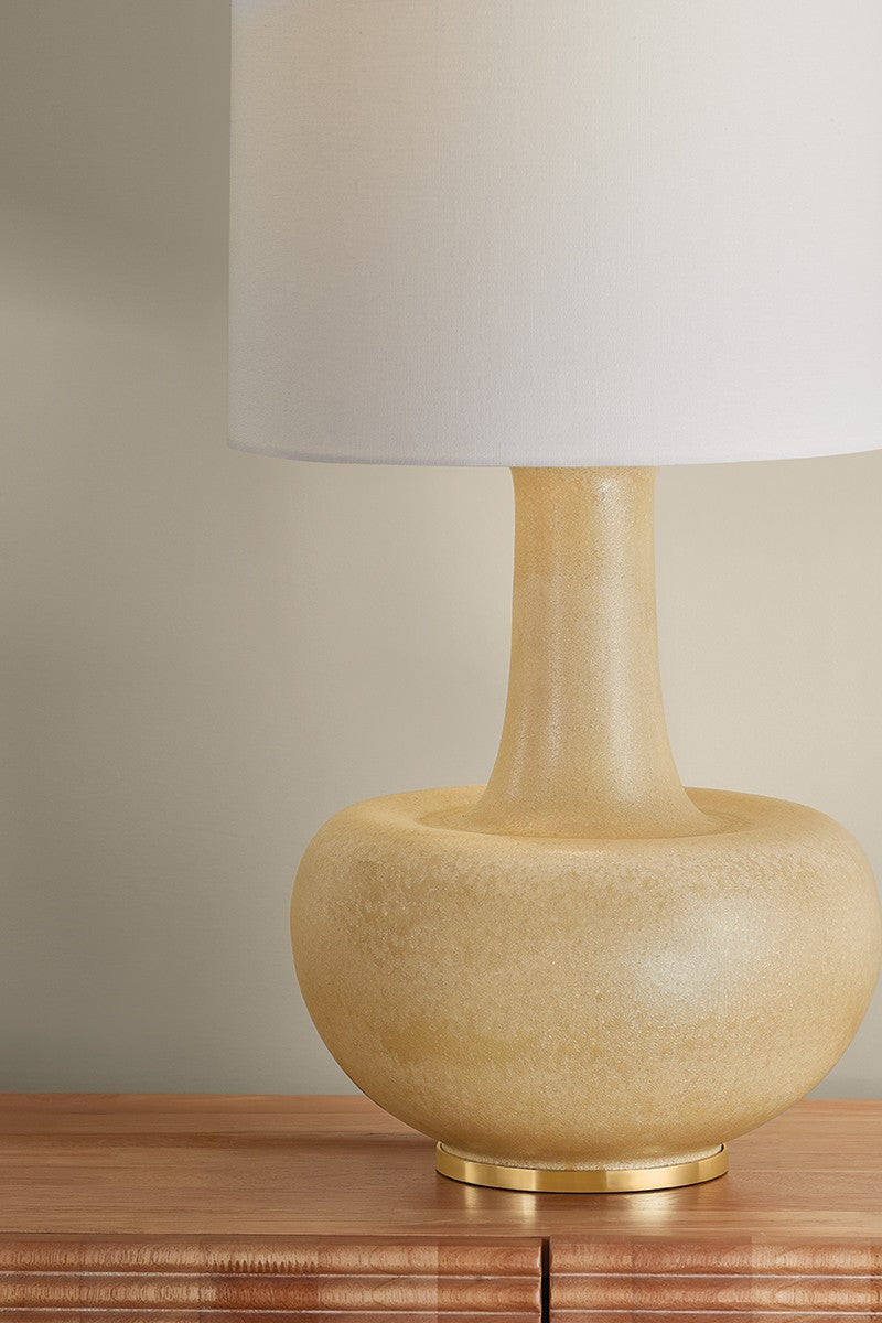 Hudson Valley - L2951-AGB/CTR - One Light Table Lamp - Plum Point - Aged Brass